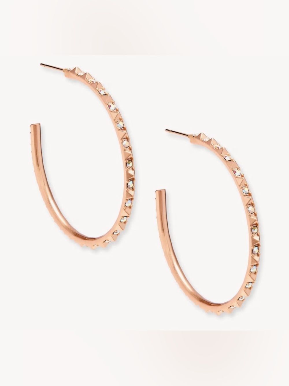 Kendra Scott Veronica Hoop Earrings In Rose Gold with Iridescent Crystal